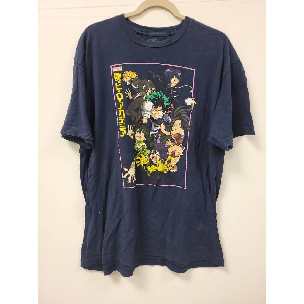 Funimation My Hero Academia T-Shirt XL Anime‎ Manga Graphic Tee Navy Blue Mens